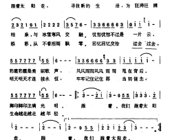 跟着太阳走简谱-张克良词 郭成志曲