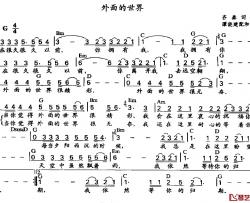 外面的世界简谱-谭晓建配和弦