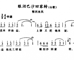 眼泪巴沙回家转简谱-