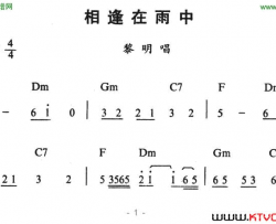 相逢在雨中带和弦简谱-黎明演唱