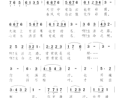 生活之路青春美丽豆 电视连续剧-插曲1简谱-老兵演唱-秦庚云/颂今词曲