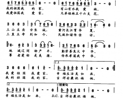 我爱祖国我爱家简谱-吕伟忠词/彭小红曲殷瑛-