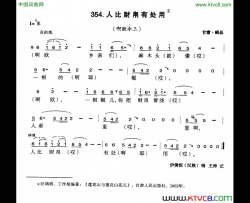 人比财帛有处用简谱-伊佛恒演唱-甘肃民歌词曲