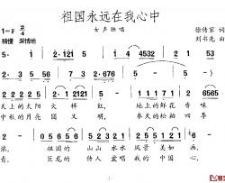 祖国永远在我心中简谱-徐传家词 刘书先曲王岩-