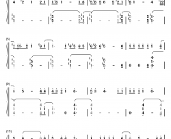 LAGRIMA片段钢琴简谱-数字双手-OnePixcel