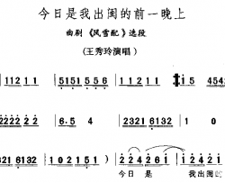 今日是我出闺的前一晚上简谱