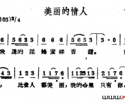 美丽的情人哈萨克民歌简谱