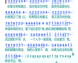 她的眼睛会唱歌潘攀简谱-潘攀演唱-潘攀/潘攀词曲