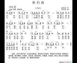春归曲简谱