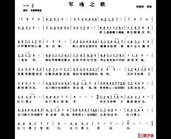 军魂之歌简谱-何益民 词曲