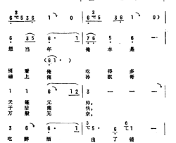 猪八戒之歌电视节目《齐天乐》选曲简谱