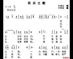 民兵之歌简谱-宋斌廷词/李明俊曲