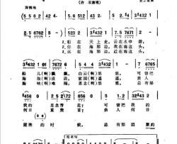海峡情电视音乐片《海峡情》选曲简谱-许云演唱-林澍/史宗毅词曲