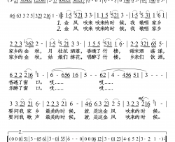 金风吹来的时候简谱-关牧村演唱-落红制作曲谱