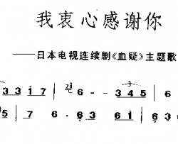 我衷心感谢你简谱