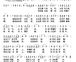 妈妈的笑脸简谱-聂荣慧演唱-李佳宜、孙美清/李桂芳词曲