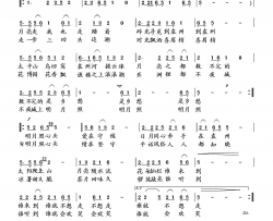 明月照心头简谱-向邦瑜演唱-唐前华/向邦瑜词曲