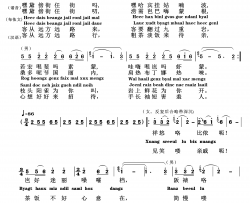 手扒石岩眼泪滴布依族迎客歌- 布依语：逢办岜因嚷嗒来简谱-韦维演唱-沈文翠/李占忠词曲