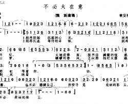 不必太在意简谱-童安格演唱