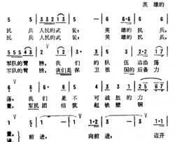 民兵进行曲简谱