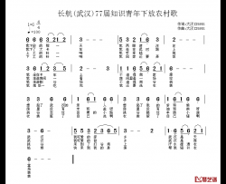 长航[武汉]77届知识青年下放农村歌简谱-又名：下放的那一天