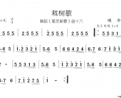 栽树歌复员新歌 舞蹈-曲16-17简谱