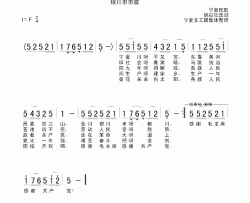 歌唱宁夏川简谱-银川市歌