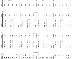 Moon钢琴简谱-数字双手-金硕珍 防弹少年团