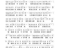 不哭 我的孩子简谱-米兰演唱-杨宸/曹本军词曲