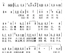 在阳光灿烂的阿细故乡简谱
