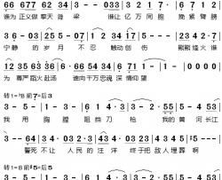 我用热血捍卫故乡简谱-电视剧《东方战场》片尾歌韩磊-