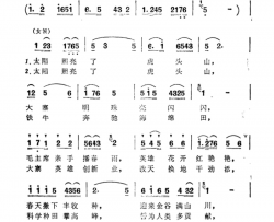 太阳照亮了虎头山科教片《大寨田》第二集插曲简谱