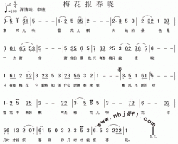 梅花报春晓简谱