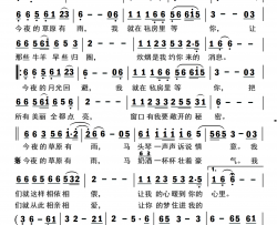 今夜草原有雨简谱-王喆演唱-杨居文制作曲谱