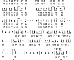 追梦黄河(碛口大型实景演出《如梦碛口》主题歌)简谱-韩磊演唱-韩磊曲谱