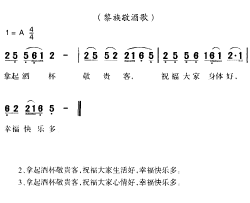 海南黎族民歌：祝酒歌简谱-