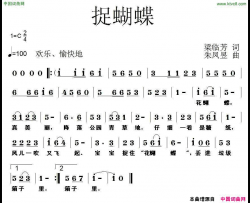 捉蝴蝶简谱
