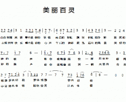 美丽百灵简谱-黄莉演唱-车行/陈光词曲