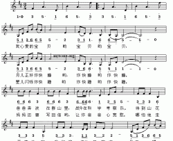 摇篮曲付林词施光南曲、线简谱混排版简谱