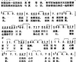 邓丽君演唱金曲：你在我心中简谱-王文元词/[日]井上忠夫曲