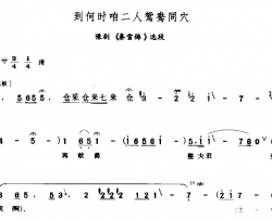 到何时咱二人鸳鸯同穴简谱