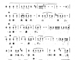 在高高的山上简谱-新疆伊犁 维吾尔民歌 第九套《我那戴花的情人》