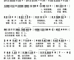 唱着情歌去拉萨简谱-洛桑扎西演唱-尹庆全/尹庆全词曲