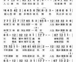 豪情笑江湖简谱-范文芳演唱-卢治明/林毅心词曲
