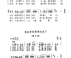 当红军的哥哥回来了简谱-屈忠如演唱