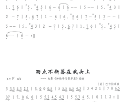 雨点不断落在我头上简谱-外国名曲演唱