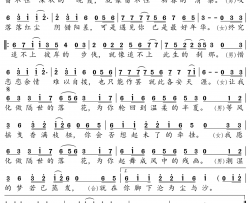 隔世落花简谱-刘奕辰演唱-郭冬青/陈伟词曲