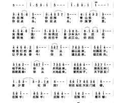 你在挥手电视剧《毛泽东》主题歌简谱