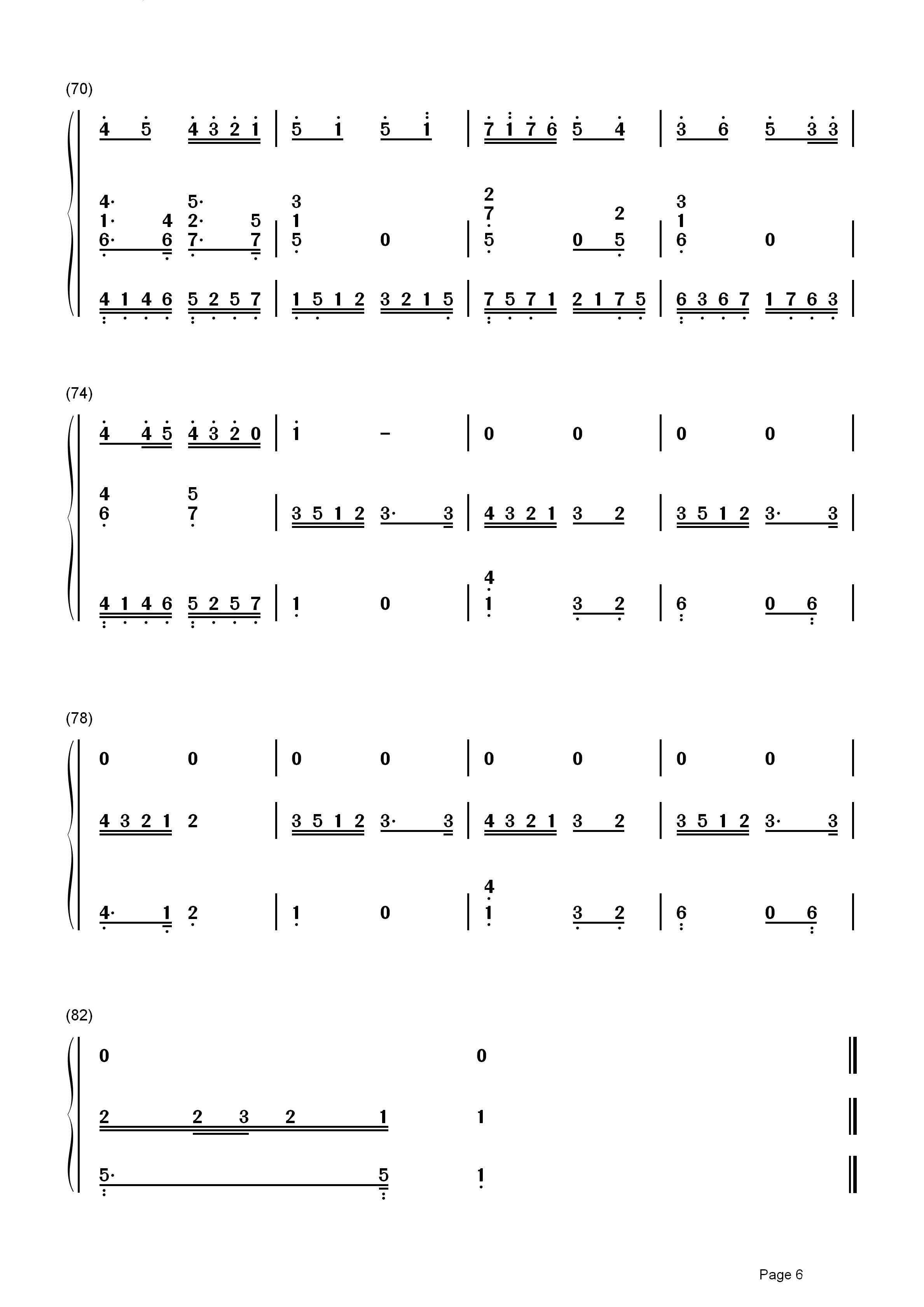 香水百合简谱 张韶涵-有个恋爱想跟你谈谈6