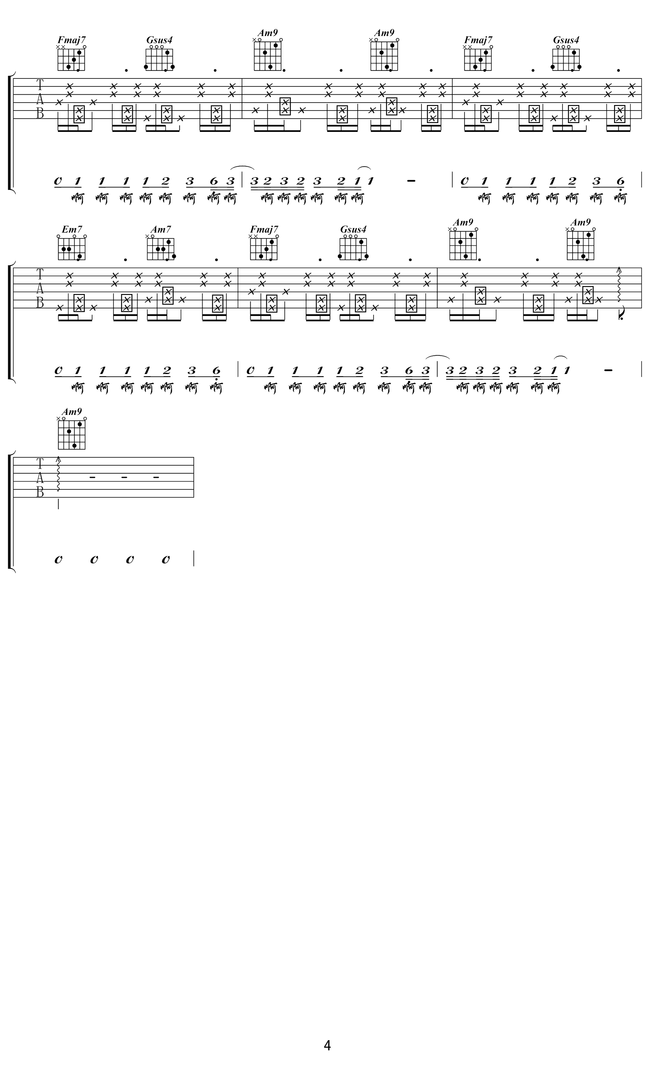 桥豆麻袋吉他谱-陈粒-请再等一等，快乐的时间总会到来4